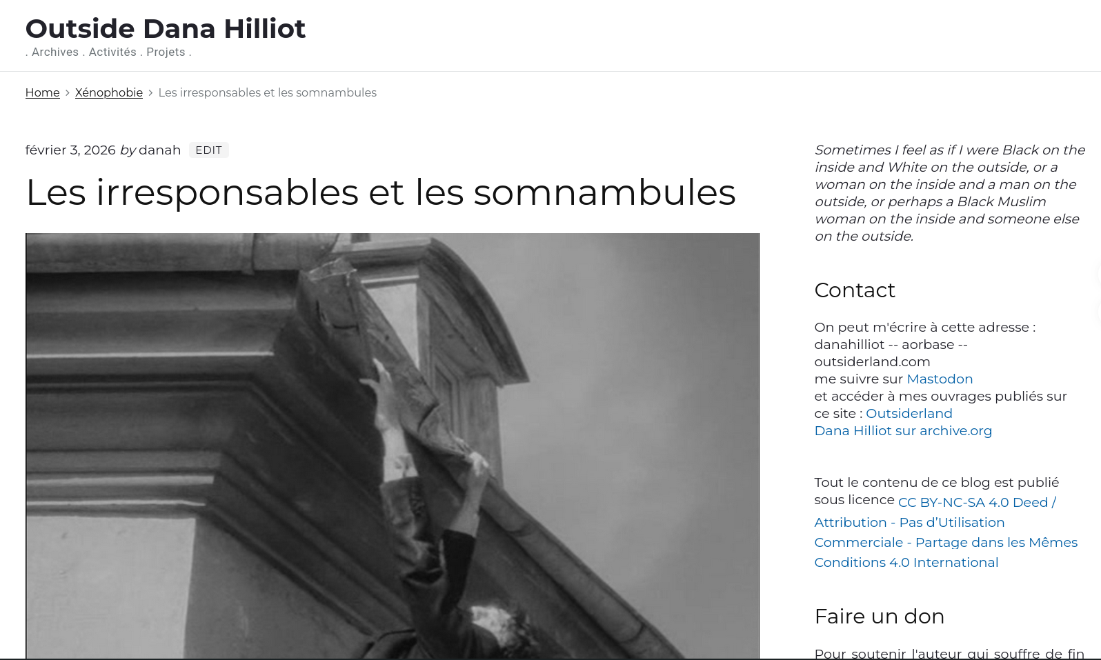 Blog Outside Dana Hilliot